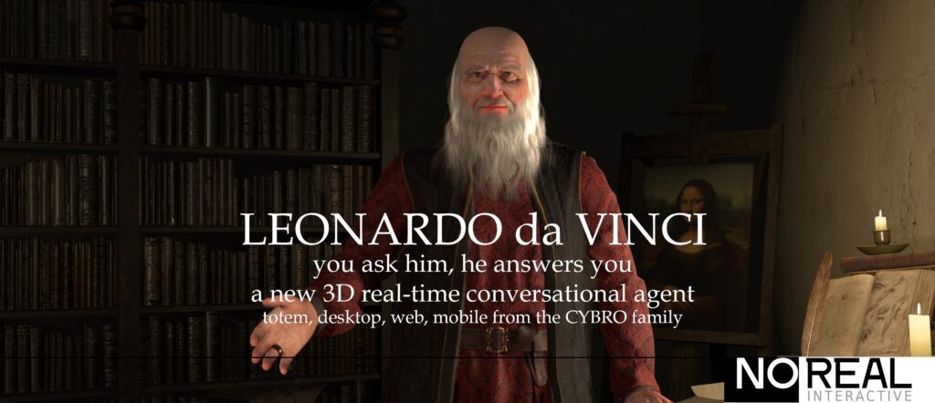 Leonardo da Vinci, l'agente di conversazione Cybro 3D.