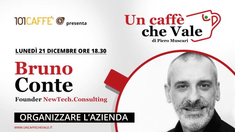 Bruno Conte, fondatore di New Tech Consulting, è l'ospite della puntata un caffe che vale di lunedì 21