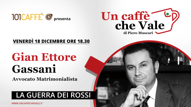 Gian Ettore Gassani, è l'ospite della puntata un caffe che vale di venerdì 18 dicembre