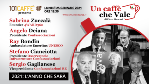 2021: l’anno che sarà … Sabrina Zuccalà, Angelo Deiana, Ray Bondin, Stefano Cianciotta, Sergio Gaglianese sono i protagonisti della prossima puntata di #uncaffechevale
